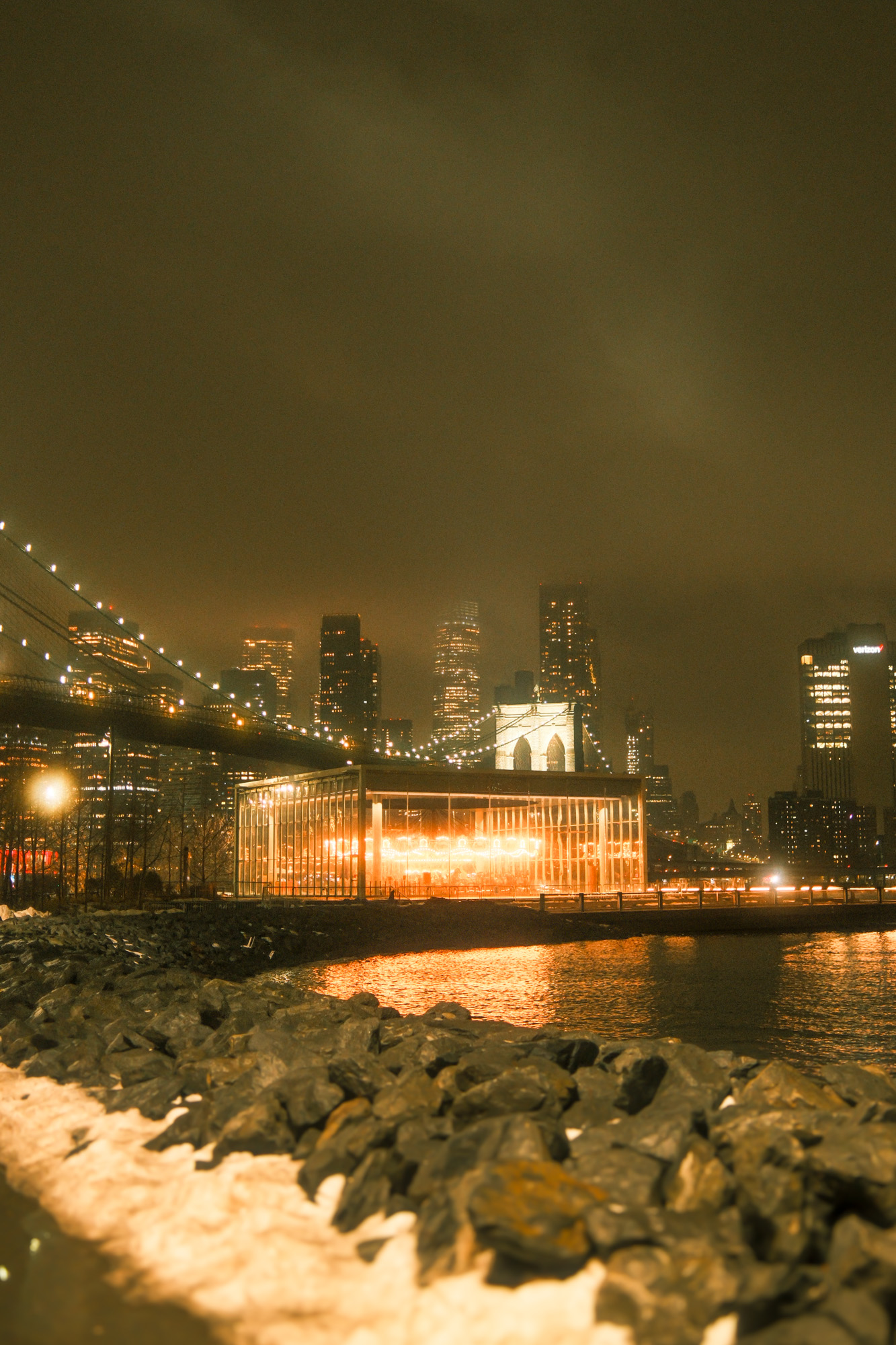 Manhattan streets at night
