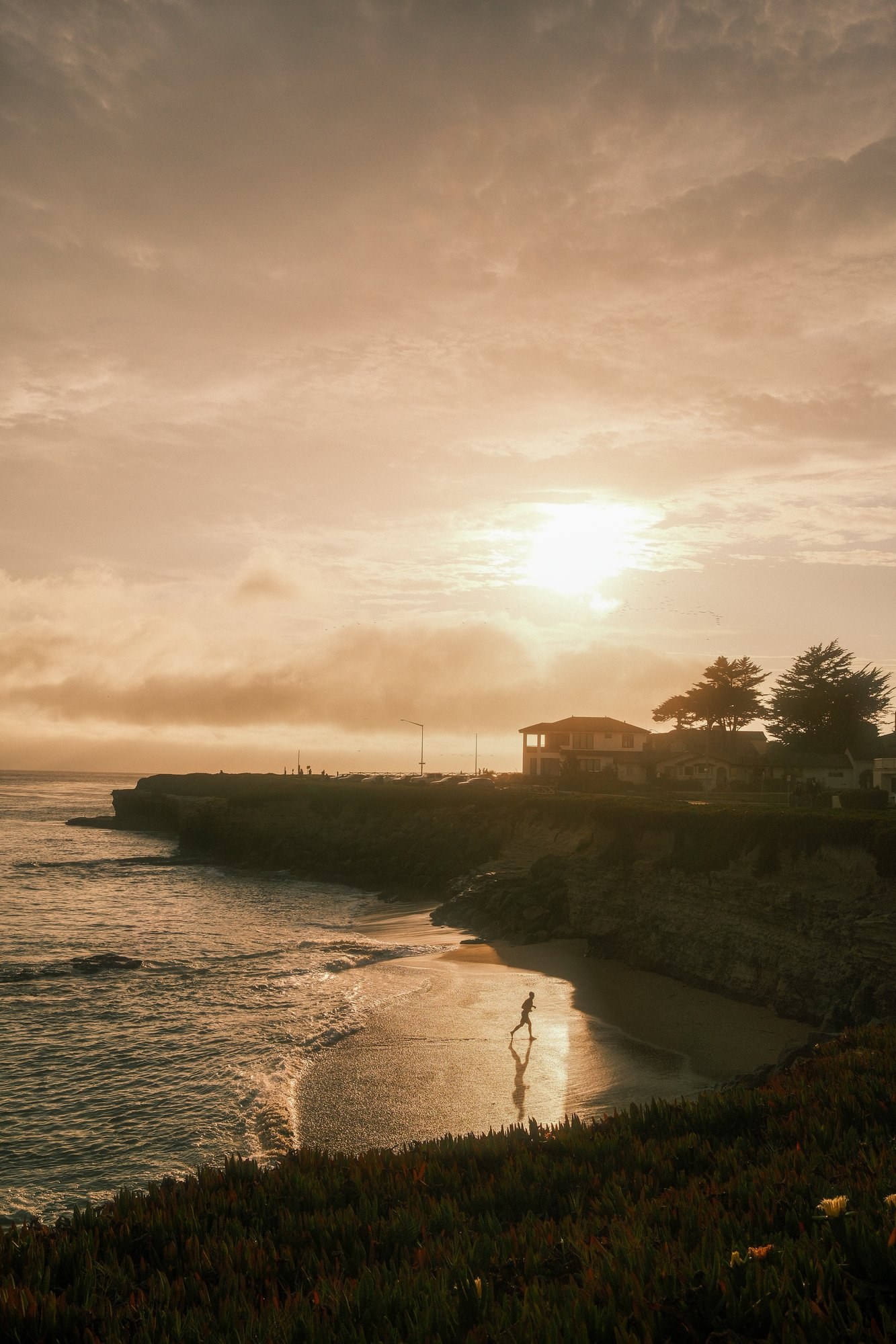Sunset over the Santa Cruz coast
