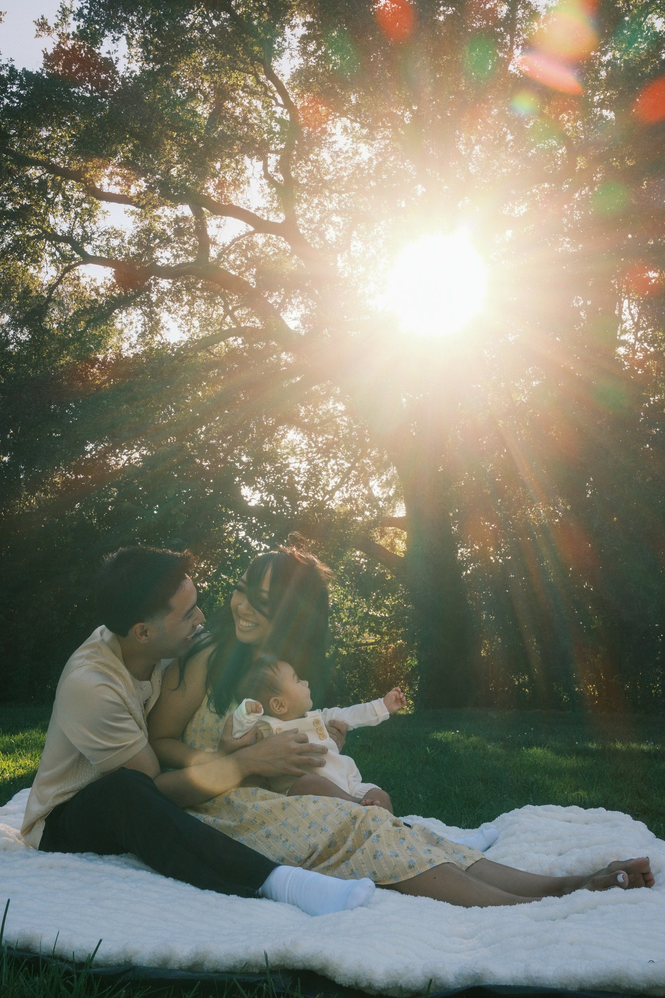 Family portrait session at golden hour